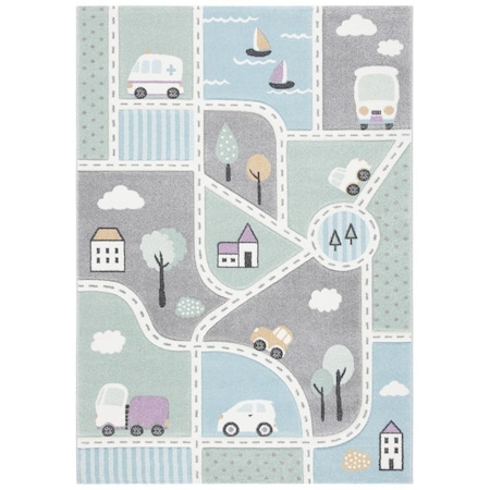 Safavieh 3 x 3 ft. Carousel Kids & Youth Square Rug, Grey & Light Blue CRK193F-3SQ